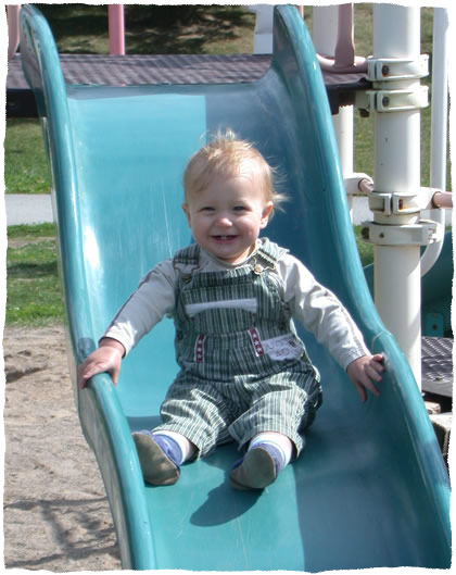 Simon on the slide