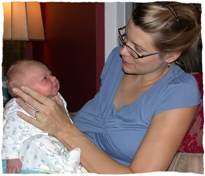 Simon checks out mom. Simon checks out mom.
